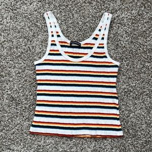 Brandy Melville Rainbow Cropped Tank Top